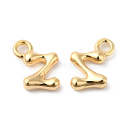 Brass Charms, Real 18K Gold Plated, Letter Z, 11x10x3mm, hole: 2mm(KK-P234-13G-Z)