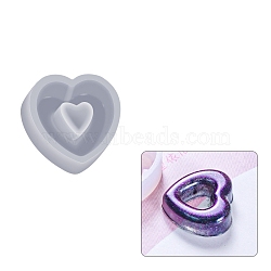 Food Grade DIY Pendant Silicone Molds, Resin Casting Molds, Heart, 18x18x7mm(PW-WG8F1DC-26)