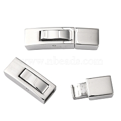 Tarnish Resistant 304 Stainless Steel Bayonet Clasps, Rectangle, Stainless Steel Color, 25x7x6mm, Hole: 3x5mm(STAS-F122-34P)