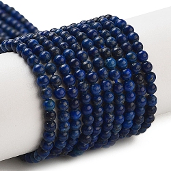 Dyed Natural Lapis Lazuli Beads Strands, Round, 3mm, Hole: 0.8mm, about 128pcs/strand, 15.24''(38.7cm)(G-G143-A01-01)