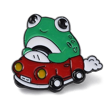 Cartoon Magic Frog Enamel Pins, Black Alloy Brooch for Backpack Clothes, Car, 21x25x1mm