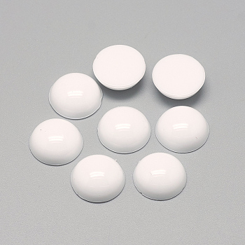 Acrylic Cabochons, Half Round/Dome, White, 20x6.5~7mm