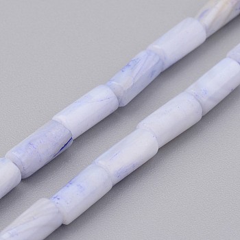 Natural Shell Bead Strands, Dyed, Column, Lavender, 8x4mm, Hole: 0.5mm, about 50pcs/strand, 15.7 inch