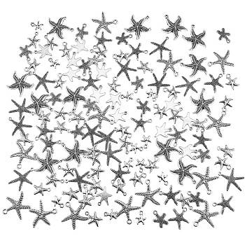 Tibetan Style Alloy Starfish/Sea Stars Shape Pendants, Cadmium Free & Lead Free, Antique Silver, Pendants: 140pcs/box