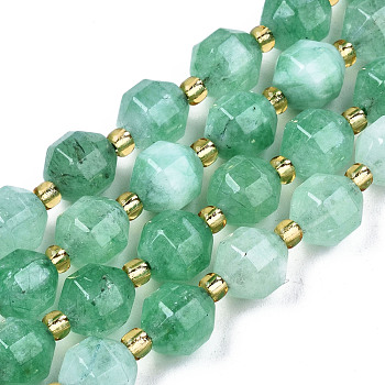 Natural Dolomite Beads Strands, Faceted, Dyed, Round, Green, 10.5x9.5mm, Hole: 1.2mm, about 31pcs/strand, 15.04 inch~15.35 inch(38.2cm~39cm)