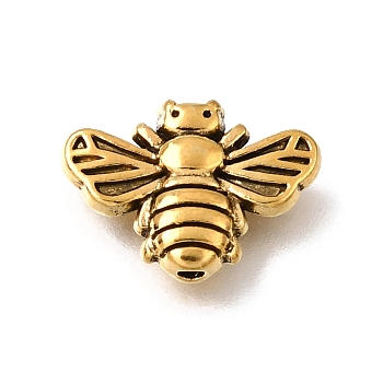 Tibetan Style Alloy Beads, Bees, Antique Golden, 10.5x14.5x3.5mm, Hole: 1.4mm, about 970pcs/1000g