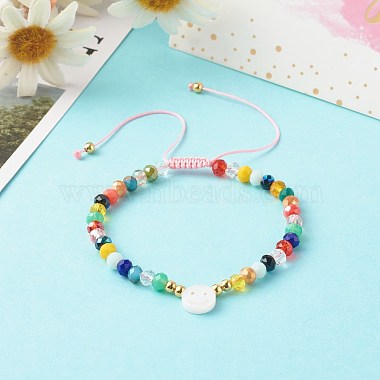 Bracelets de perles tressées en fil de nylon de verre électrolytique pour maman et fille(BJEW-JB06359-04)-5