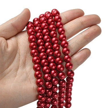 Eco-Friendly Glass Pearl Beads Strands(HY-A008-8mm-RB084)-4