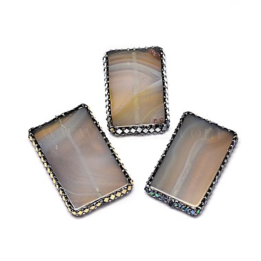 57mm Rectangle Natural Agate Beads