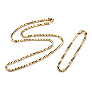 304 chaînes de corde en acier inoxydable bracelets et colliers ensembles de bijoux(SJEW-I206-03A-G)-2
