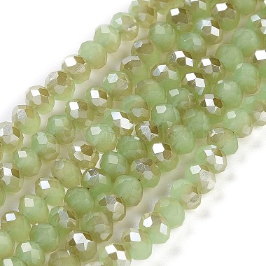 Yellow Green Rondelle Glass Beads