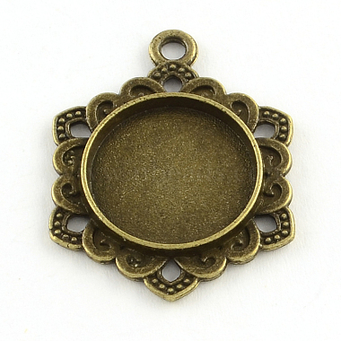 Antique Bronze Hexagon Alloy Pendants