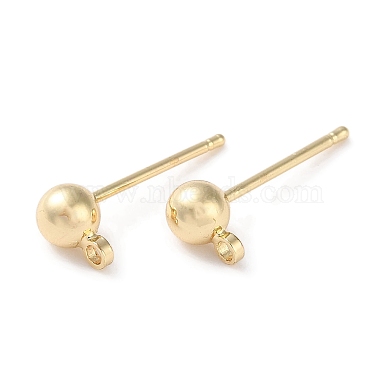 Light Gold Round Brass Stud Earring Findings