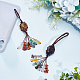 WADORN 2Pcs 2 Styles Gemstone Pendant Decoration with Gemstone Chip Tassel and Nylon Thread(AJEW-WR0001-71A)-4