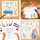 2Pcs 2 Styles PET Hollow Out Drawing Painting Stencils(DIY-WH0416-0005)-3