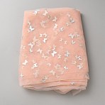 Butterfly Polyester Mesh Fabric, Clothing Accessories, Light Coral, 1600x1000x0.2mm(DIY-WH20002-210)