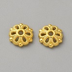 Alloy Bead Caps, Flower, Golden, 8x8.5x2.5mm, Hole: 1mm(FIND-TAC0020-44B-G)