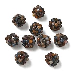Natural Pietersite Woven Beads, Cluster Beads, Faceted, Round, 12~13mm, Hole: 2mm(GG-CBA2E9C-H01-01)