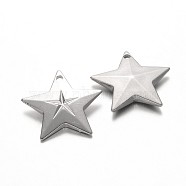 CCB Plastic Star Pendants, Platinum, 19x20x4mm, Hole: 1.5mm(CCB-N001-13)