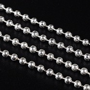 Iron Ball Chains, Soldered, Silver Color Plated, with Spool, Bead: about 2mm in diameter, about 328.08 Feet(100m)/roll(CHB002Y-S)