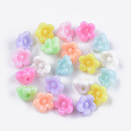 Opaque Acrylic Beads, Flower, Mixed Color, 10x10.5x7mm, Hole: 1.5mm(X-MACR-S296-82)