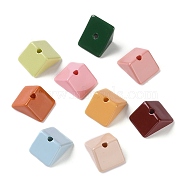 Baking Paint Acrylic Beads, Triangle, Mixed Color, 8x16x12.5mm, Hole: 2.2mm(MACR-M032-06)
