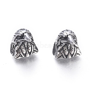 304 Stainless Steel Beads, Eagle Head, Antique Silver, 12x11x10mm, Hole: 1.8mm(STAS-F243-15AS)