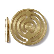 Brass Incense Press Mold, Concentric Circle Incense Making Tool, Chinese Traditional Style, Home Teahouse Zen Buddhist Supplies, Wave Pattern, Finished: 59.5x43.5mm(AJEW-WH0258-405A)