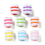 Opaque Acrylic European Beads, Craft Style, Column, Mixed Color, 7.5x7mm, Hole: 3mm, about 2500pcs/500g(SACR-P031-13A)