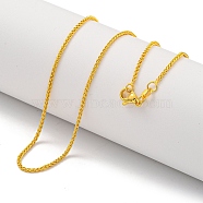 Brass Wheat Chain Necklaces for Women, Real 24K Gold Plated, 18 inch(45.8cm)(NJEW-G084-21G)