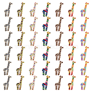 42PCS 7Colors Alloy Pendants, Cadmium Free & Nickel Free & Lead Free, Giraffe, Mixed Color, 33x17x1.5mm, Hole: 1.2mm, 6pcs/color(PALLOY-DC0001-64)