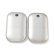 Electroplated Synthetic Non-Magnetic Hematite Pendants, Rectangle Charms, Platinum Plated, 34x21.5x5mm, Hole: 2.8mm(G-C136-05I)