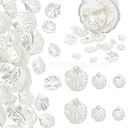 Elite 150Pcs 3 Style Pearlized Acrylic Imitation Pearl Pendants, Leaf Charms, White, 17~31x14~26.5x4~8mm, Hole: 1.5~1.6mm, 50pcs/style(SACR-PH0001-50)