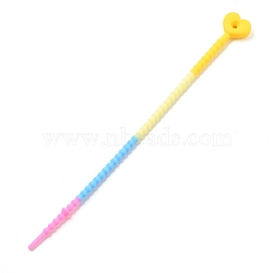 Heart Silicone Cable Ties, Tie Wraps, Reusable Zip Ties, Gold, 210x19x7mm(SIL-T057-01M)