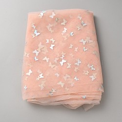 Butterfly Polyester Mesh Fabric, Clothing Accessories, Light Coral, 1600x1000x0.2mm(DIY-WH20002-210)