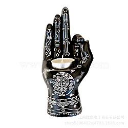 Resin Incense Burners,  Multifunctional OK Gesture Incense Holders & Candle Holder, Home Office Teahouse Zen Buddhist Supplies, Moon, 55x180mm(WG45313-01)