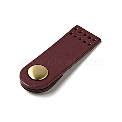 Arch Cowhide Leather Sew on Purse Clasps, Brass Snap Button Bag Mouth Buckle, Suitcase Bag Anti-Theft Parts, Dark Red, 6.2x2.05x0.95cm, Hole: 1.5mm(FIND-D027-07A)