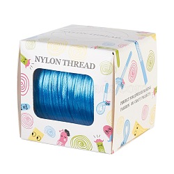 Nylon Thread, Rattail Satin Cord, Cornflower Blue, 1.0mm, about 76.55 yards(70m)/roll(NWIR-JP0013-1.0mm-365)