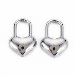 Rack Plating Alloy Pendants, Cadmium Free & Nickel Free & Lead Free, Heart, Platinum, 17.5x12x3.5mm, Hole: 5x7.5mm(PALLOY-Q436-032B-NR)