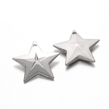 CCB Plastic Star Pendants, Platinum, 19x20x4mm, Hole: 1.5mm