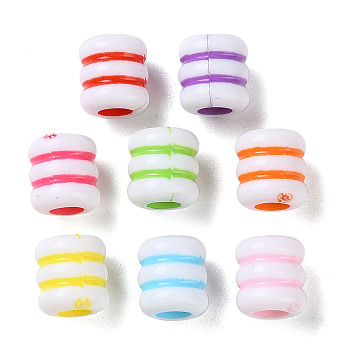 Opaque Acrylic European Beads, Craft Style, Column, Mixed Color, 7.5x7mm, Hole: 3mm, about 2500pcs/500g