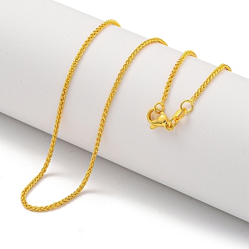 Brass Wheat Chain Necklaces for Women, Real 24K Gold Plated, 18 inch(45.8cm)