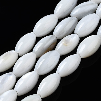 Natural Freshwater Shell Beads Strands, Rice, Seashell Color, 7x4x4mm, Hole: 1mm, about 51pcs/strand, 14.02~14.29 inch(35.6~36.3cm)