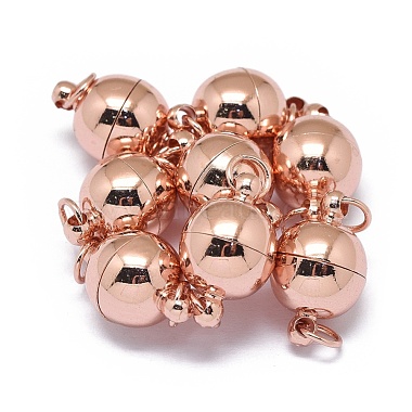 Real Rose Gold Plated Round Brass Clasps