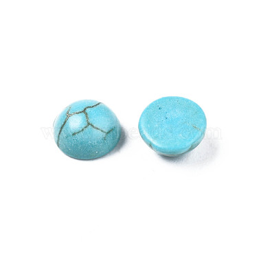 Craft Findings Dyed Synthetic Turquoise Gemstone Flat Back Dome Cabochons(TURQ-S266-4mm-01)-3