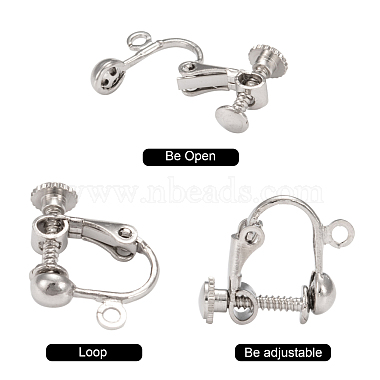 Brass Screw On Clip-on Earring Dangling Charms Pendants Setting Findings(X-KK-M019-01P)-2