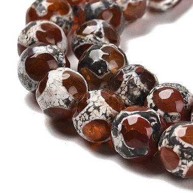 Natural Tibetan Turtle Back Pattern dZi Agate Beads Strands(G-B079-A02-02)-4