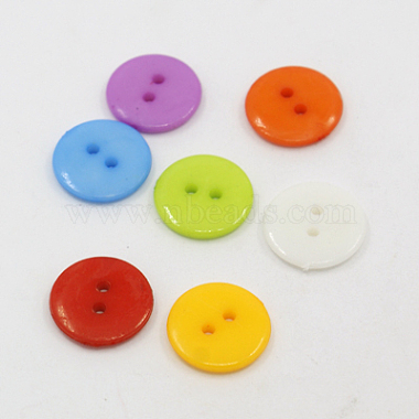 20L(12.5mm) Mixed Color Flat Round Acrylic 2-Hole Button