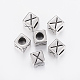 304 Stainless Steel Large Hole Letter European Beads(STAS-H428-01AS-X)-1