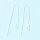 999 boucles d'oreilles pendantes en argent fin à longue chaîne(EJEW-I260-45S)-1
